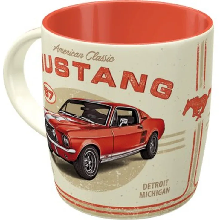 Nostalgic Art Ford Mustang - GT 1967 Red Tasse - 8,5x9cm – Keramik – Mehrfarbig – 8,5×9×8,5cm – 43076