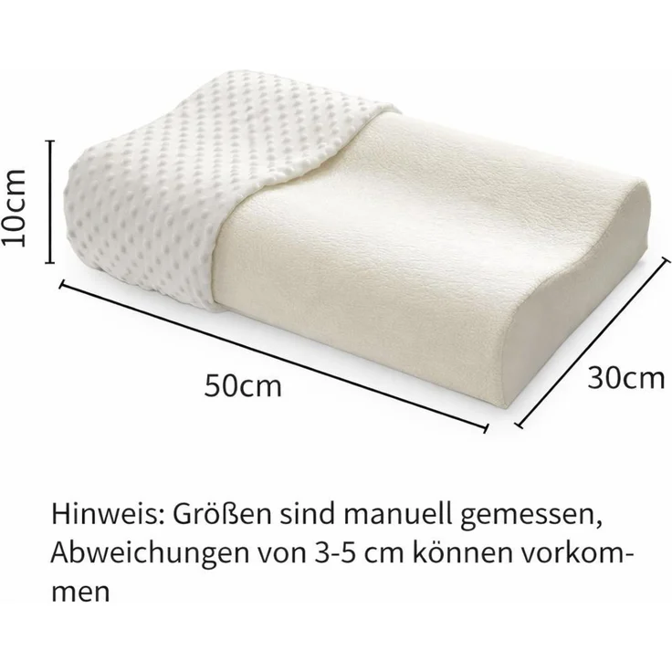 YaLiva Decor Kopfkissen ergonomisches Nackenkissen mit Memory Foam, extra weich, orthopädisch für Seiten- & Rückenschläfer, weiß, 50 x 30 x 10 cm – Bild 2