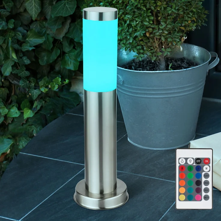 4er Set RGB LED Stehleuchten, Edelstahl, Höhe 45 cm, BOSTON – Bild 7