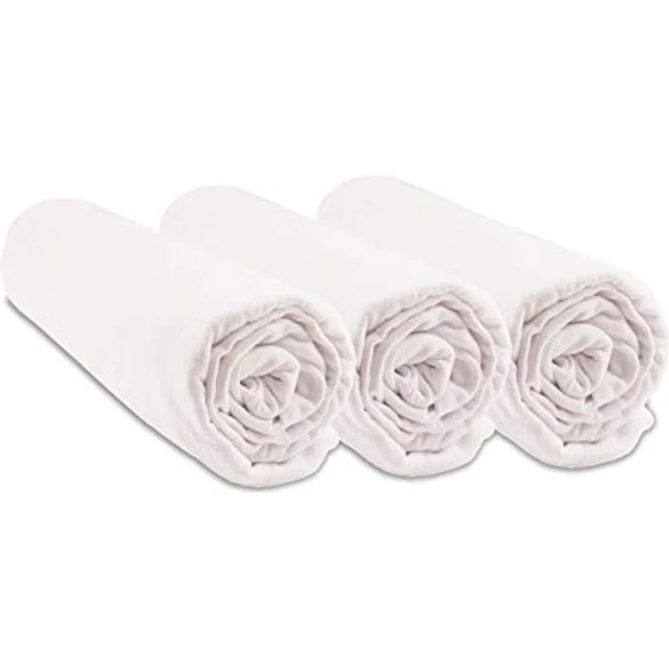 Lot de 3 Draps housse Coton Bio pour lit berceau 40x80 - 2 coloris disponibles (Blanc) – Bild 1