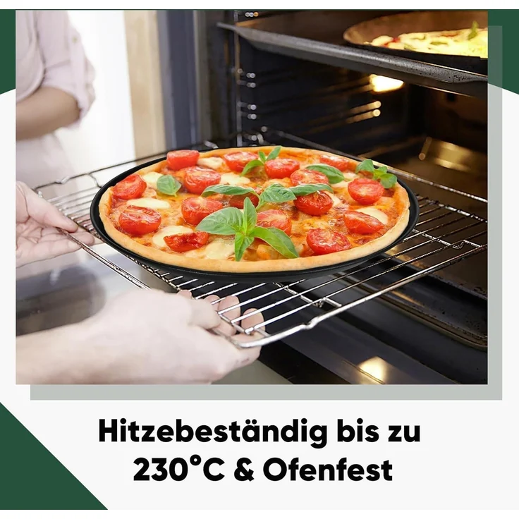 Joyfair Pizzablech Edelstahl Rund 30cm 2er Set Antihaftbeschichtung – Bild 5