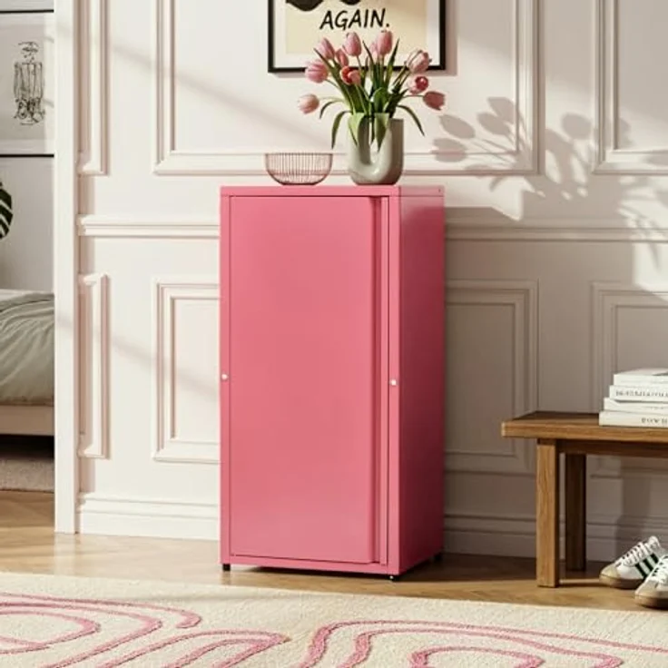 Metallschrank Burlöv Stahl Wassermelonenrot [en. casa] – Bild 2
