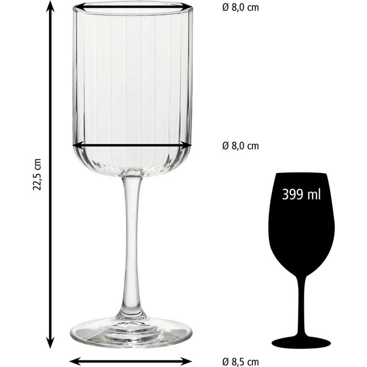 LIBBEY Weinglas Libbey Gläser-Set -LINEAR-, 12er Set, 12-tlg, Glas, 399 ml, hochwertig verarbeitet, im modernen Design – Bild 3