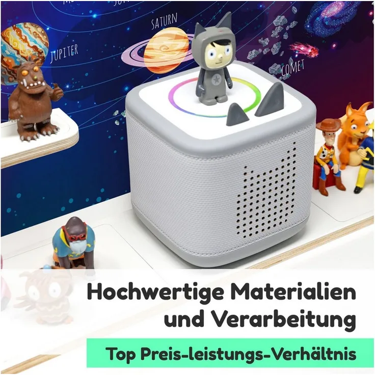 stadtecken Kinderregal groß, geeignet für Toniebox 2 und ca. 50 Tonies, Packung, Perfekte Aufbewahrung im Kinderzimmer