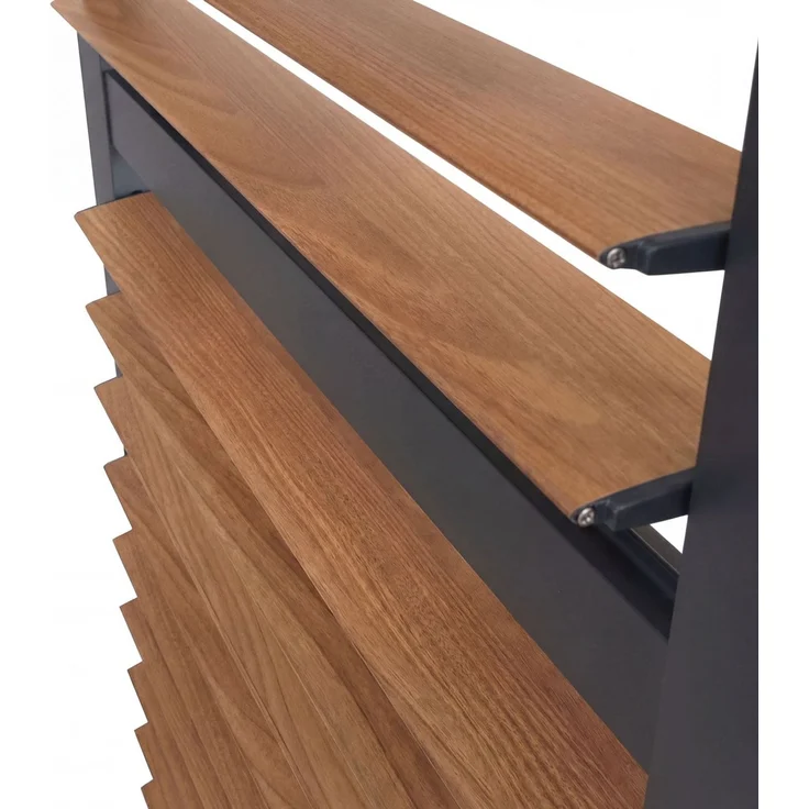 Lamellenwand für Pergola HWC-P65, Lamellenpaneel Modul Paneel Seitenwand, Aluminium 220x68cm Holzoptik ~ anthrazit – Bild 4