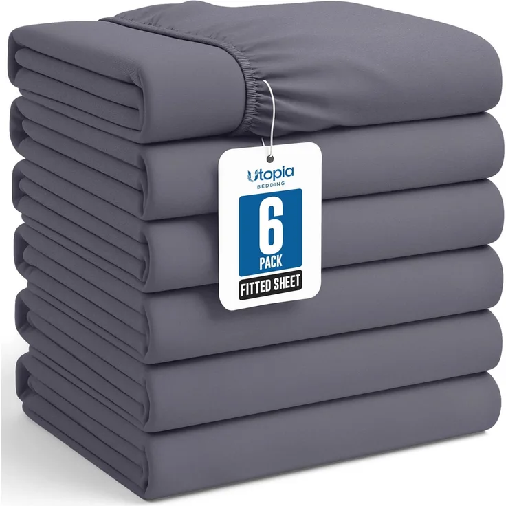 Utopia Spannbettlaken 6-teilig Grau Twin grau