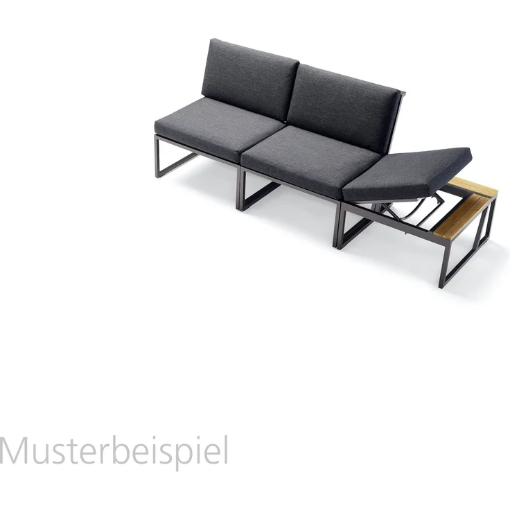 Sieger Havanna Mittelteil Sitzplatz für Loungegruppe, Aluminium Eisengrau, 72 x 78,5 x 73 – Bild 6