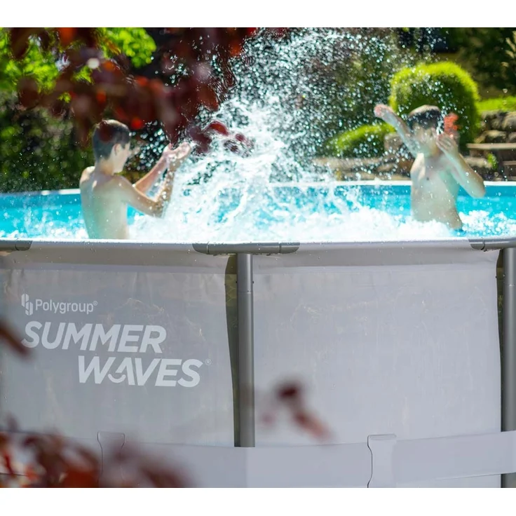 Summer Waves Elite Frame Pool, Komplettset, Grau, Ø 488x122 cm – Bild 4