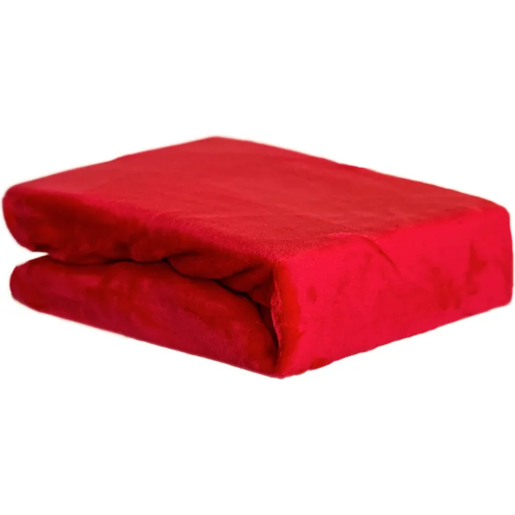 Plüsch Spannbettlaken 140-160 x 200 cm + 30 cm mit Rundumgummizug - Cashmere Touch 180 gsm Rot