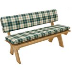 Auflagenset BOSTON für Bank 3-sitzer, grün/beige kariert, 2-teilig