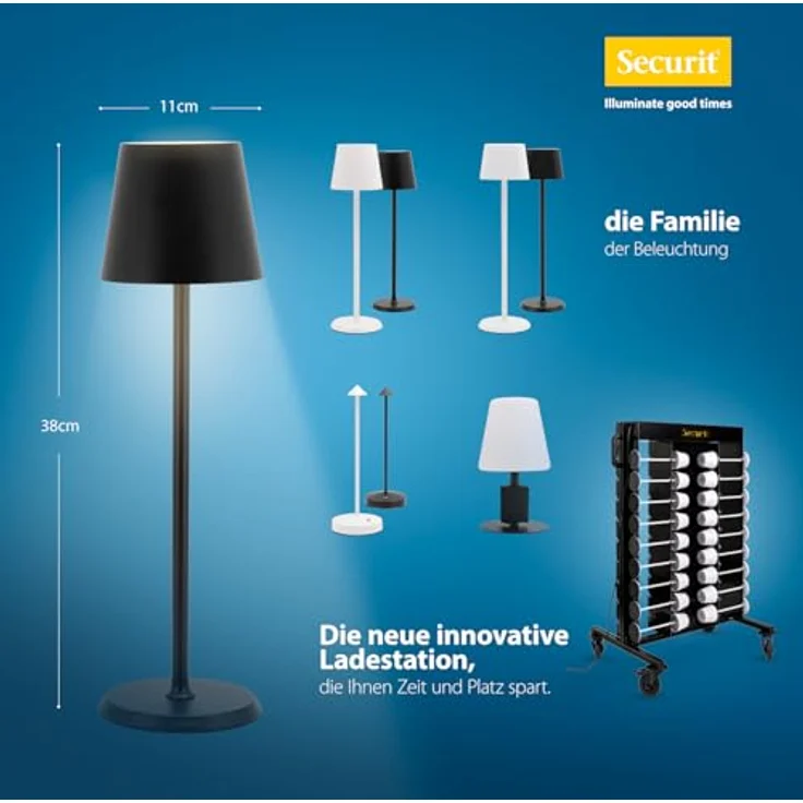Securit Securit LED-Tischleuchte FELINE inkl. Verbindungs-Ladekabel schwarz – Bild 7