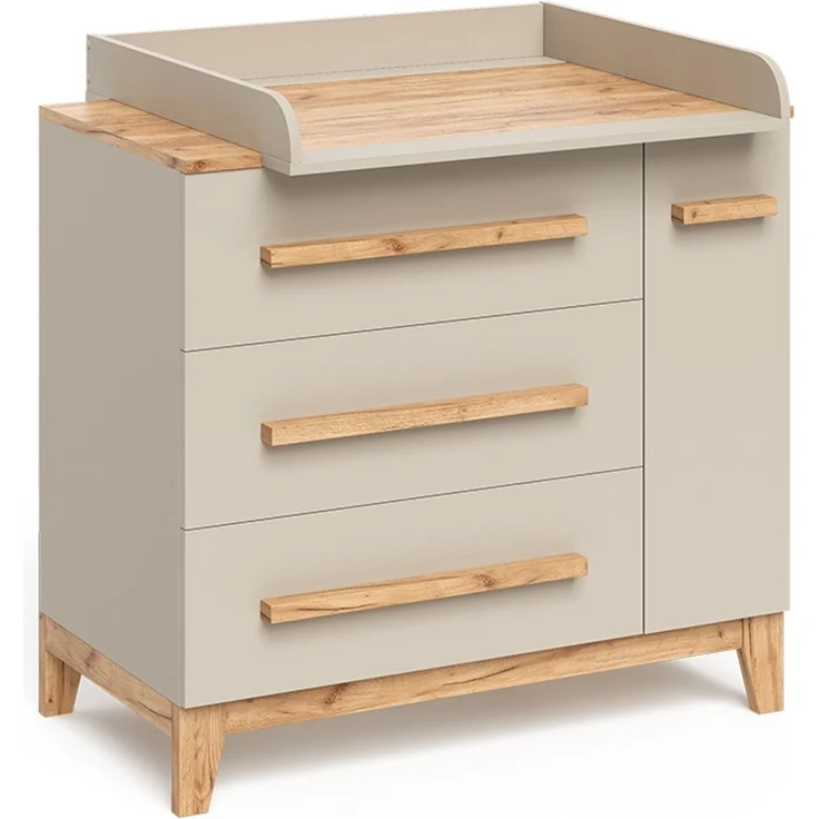 Wickelkommode Malia Cashmere 98x98 cm mit 1 Tür & 3 Schubladen Vitalispa – Bild 1