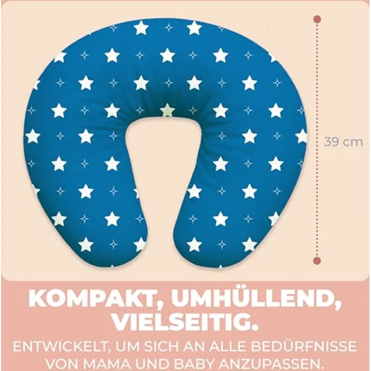 Flowen Stillkissen Klein für Neugeborene Kleines Stillkissen mit Bezug aus 100% Baumwolle und Weicher Füllung Stillhörnchen Baby Ergonomische Rückenstütze Geschenkidee für Junge Mütter und Schwangere – Bild 8