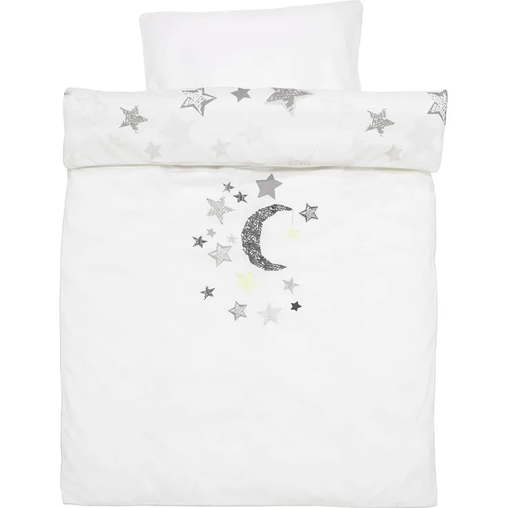 Alvi Bettwäsche Applikation Silver Star grau 100x135 cm