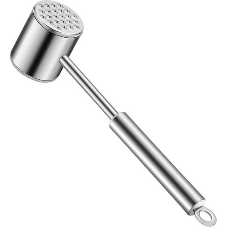 OSTWOLKE Fleischhammer Doppelseitig Fleischklopfer 304 Edelstahl Fleisch Hammer Silber – Bild 4
