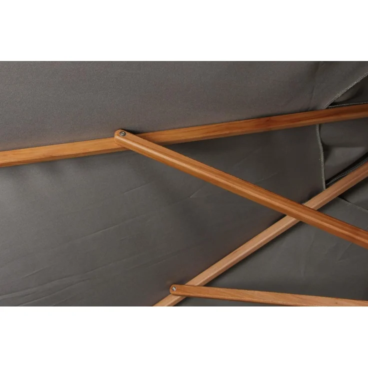 Sonnenschirm Reggio aus Buchenholz und Polyester, modern skandinavisch, Taupe, Ø 300 cm – Bild 5