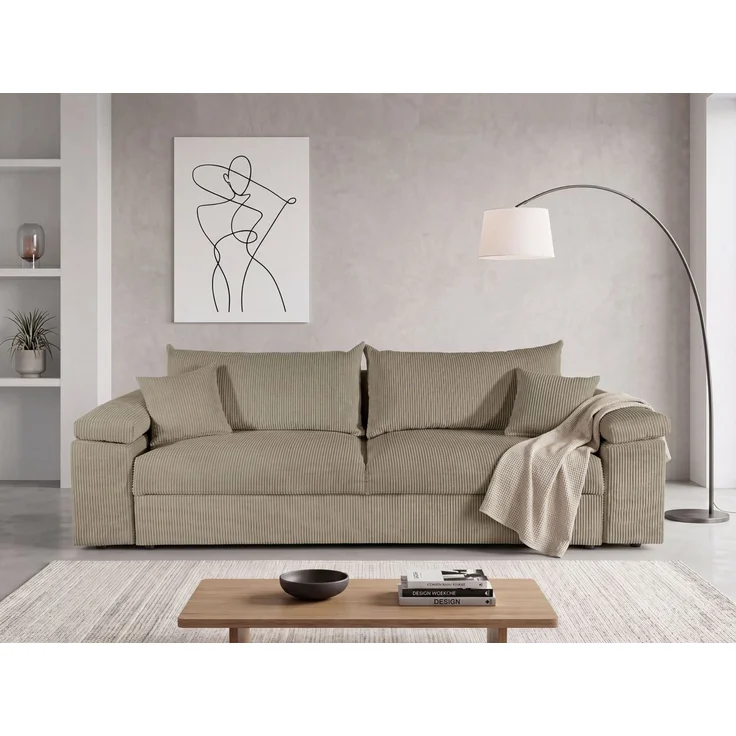COLLECTION AB Schlafsofa Mara, B: 249 cm, Liegefl. 139x195 cm, Dauer-Schlaffunktion, Bettkasten & Federkern, wahlweise mit Topper – Bild 1