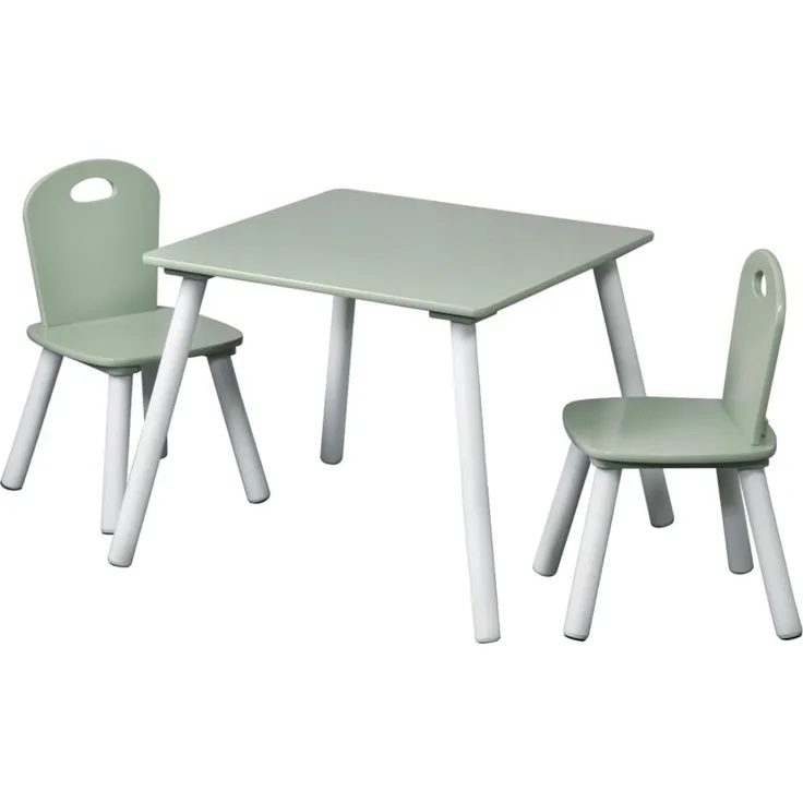 Kesper Kindertisch mit 2 Stühlen, Faserplatte mint / weiß
