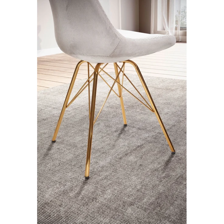Esszimmerstuhl 2er Set Cara Cord Beige Goldbeine Skandinavisches Design – Bild 5