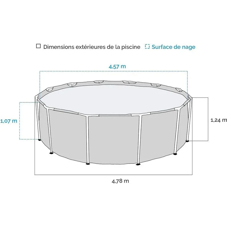 Intex 'Frame Swimming Pool Set Graphit Ø 478x124 cm', graphit, inkl. Sandfilteranlage – Bild 9