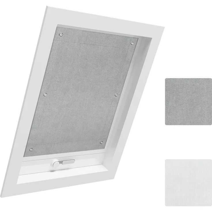 WOLTU Thermo Dachfenster Rollo ohne Bohren Sonnenschutz Verdunkelungsrollo mit Saugnäpfen, Thermorollo Hitzeschutz für Velux- und Roto-Fenster M06 / 306, Grau 60x93 cm