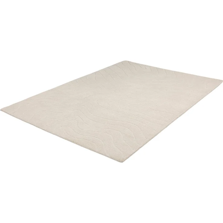LeGer Home by Lena Gercke Wollteppich Zarrah, mit Wellendesign, Linienmuster, rechteckig, Höhe: 14 mm, reine Wolle, modern, Scandi, Wohnzimmer, Schlafzimmer, Esszimmer – Bild 3