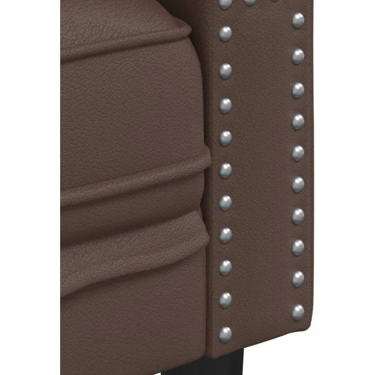 vidaXL Chesterfield-Sofa 3-Sitzer Braun Kunstleder 372668 – Bild 6