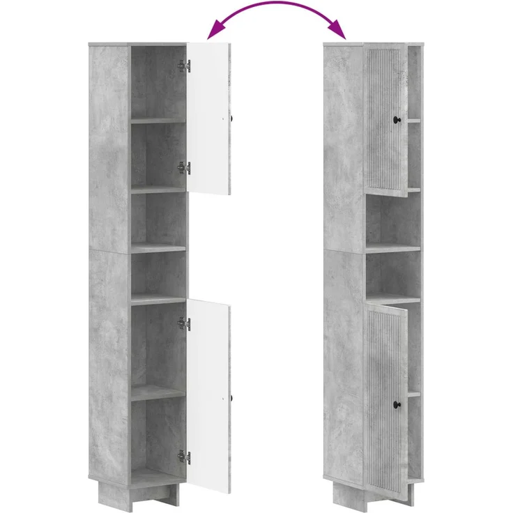 vidaXL 2-teiliges Badezimmer Schrank Set EDE Betongrau Holzwerkstoff 3417498 – Bild 7