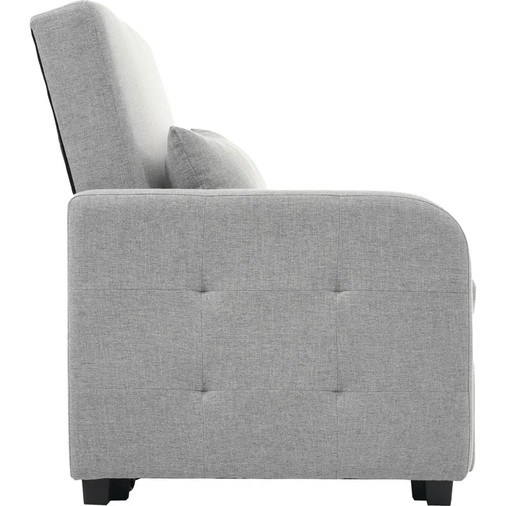 Klappsofa Schlafsofa ausziehbar Baumwoll-Leinen verstellbare Rückenlehne Gästebett Multifunktion Sofa-Bett,Grau – Bild 10