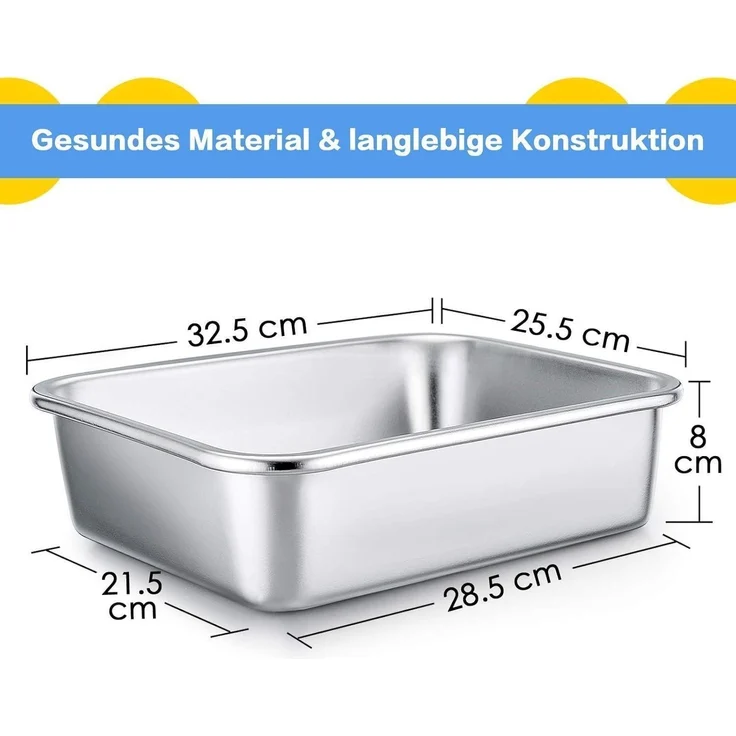 Homikit Edelstahl Rechteckige Auflaufform 32,5 x 25,5 x 8 cm - Backform Lasagne – Bild 7