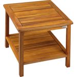 Casaria 'Washington' Beistelltisch mit 2 Ablagen, wasserfest, Akazie, 45 x 45 x 45 cm