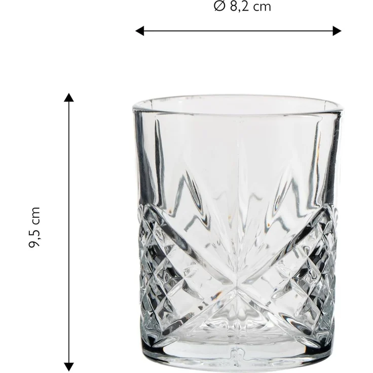 ECHTWERK Whiskyglas Tumbler Set ca. 330ml, 4-tlg, Glas, mit Schliffoptik und Reliefstruktur – Bild 2