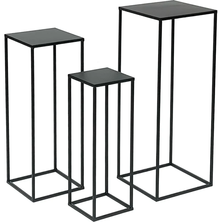 DanDiBo Blumenhocker eckig, Metall, Schwarz, 3 Stück, 70 x 28 x 28 cm – Bild 5