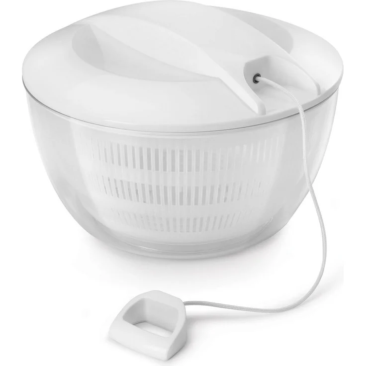 Gravidus Salatschleuder Salatschleuder 24 cm mit Seilzug, 4 L, Kunststoff weiß/transparent – Bild 2