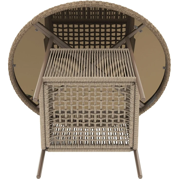 Gartenlounge-Set mit rundem Glastisch und 4 Stühlen, 5-teilig, Loungeset, Essgruppe für Garten – Bild 9