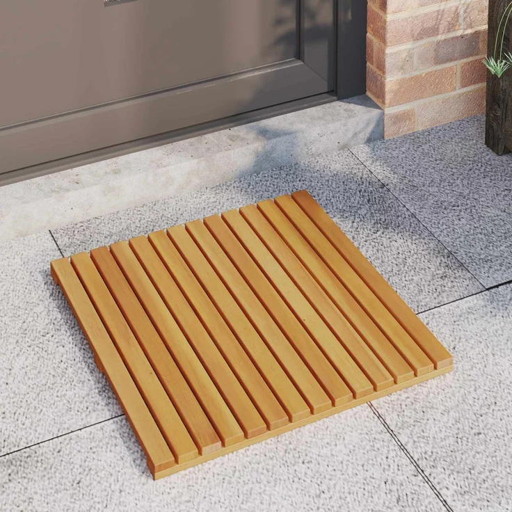 vidaXL Badematte Uni Braun 50 x 50 cm Holz 42025255 – Bild 2