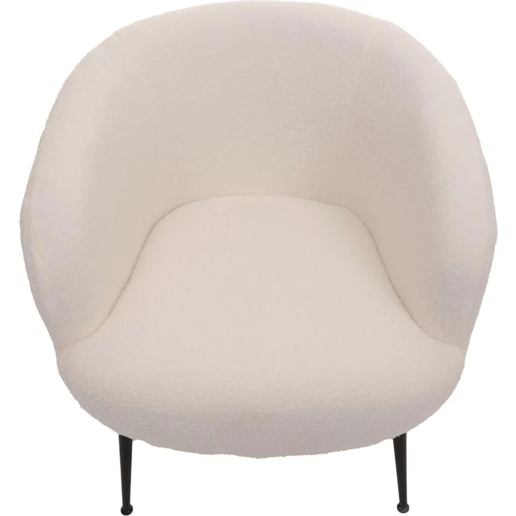 Lounge-Sessel HWC-O37, Cocktail-/Clubsessel Polstersessel Sessel, Stoff/Textil Bouclé (330g/m²) Metall MVG ~ weiß – Bild 7
