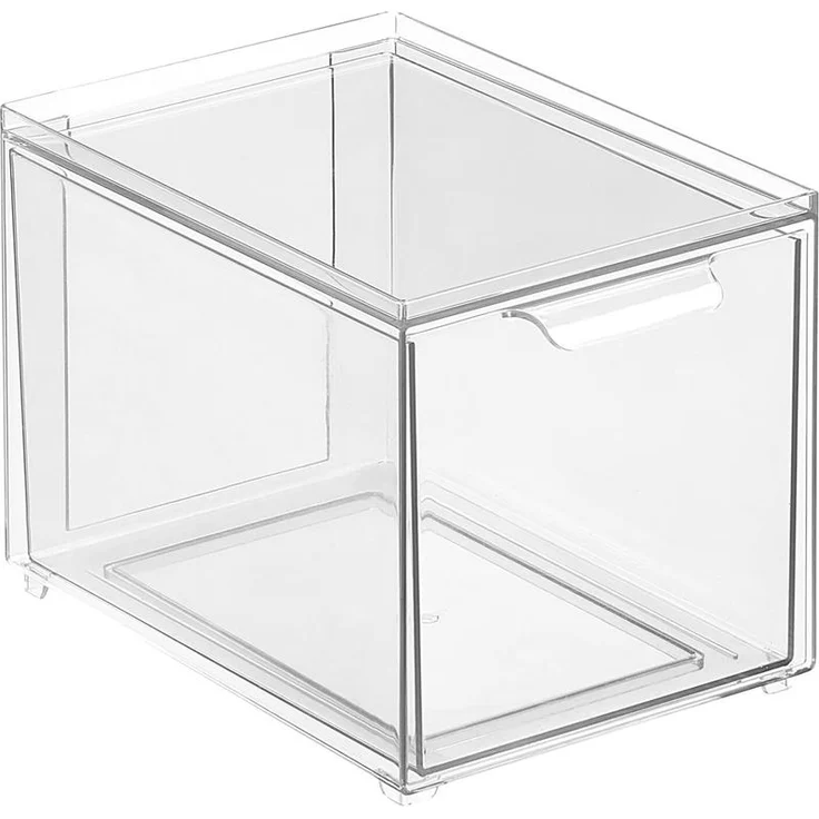 Aufbewahrungsbox Schuhbox stapelbar mit Schublade Organizer mDesign transparent – Bild 1