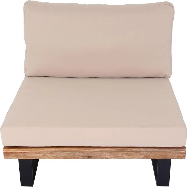 Garten-Garnitur mit Sessel HWC-H54, Lounge-Set Sofa, Spun Poly Akazie Holz FSC® Aluminium ~ hellbraun, Polster beige – Bild 6