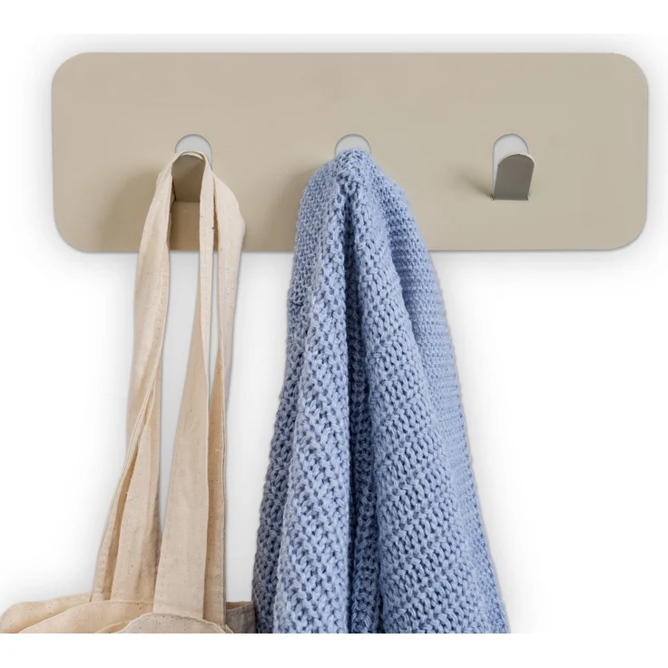 Garderobenleiste >Tilly 1< 3 Haken, in cremeweiß, Metall - 30x10x3cm (BxHxT) – Bild 4
