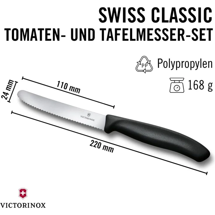 VICTORINOX Swiss Classic Tomaten- und Tafelmesser-Set 6teilig schwarz 109759 – Bild 4