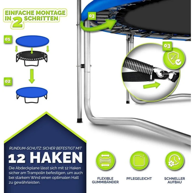 KIDUKU Trampolin Abdeckung Ø244 cm Regenplane Regenabdeckung Abdeckplane Schutzplane – Bild 2