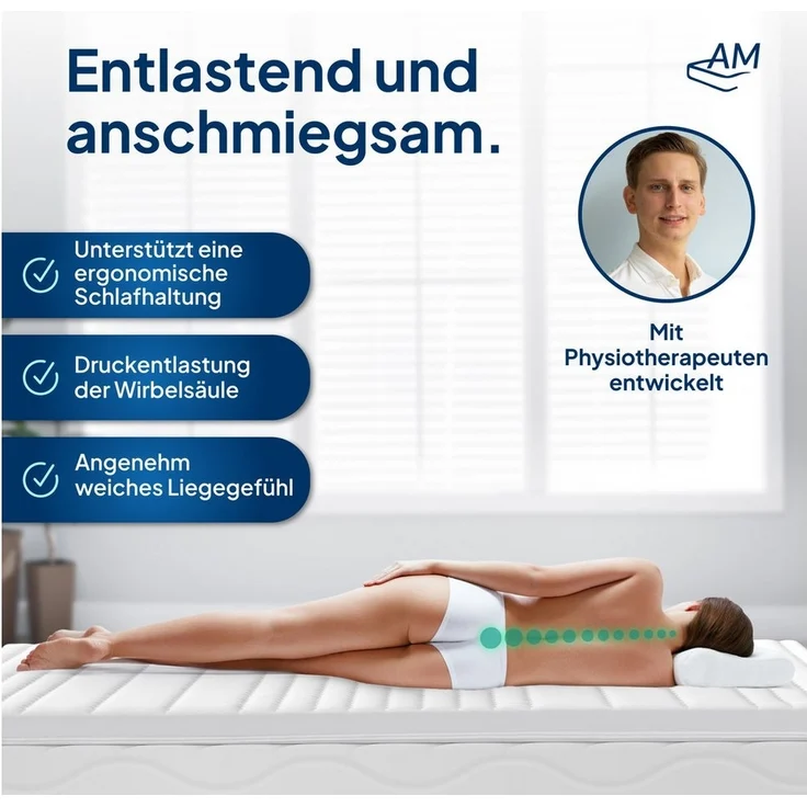 AM Qualitätsmatratzen, Topper Gelschaum-Topper in Premiumhöhe, Memory Foam Topper für Boxspringbett, 8 cm hoch, Premium Plus Gelschaum (8cm), 80x200 cm – Bild 3