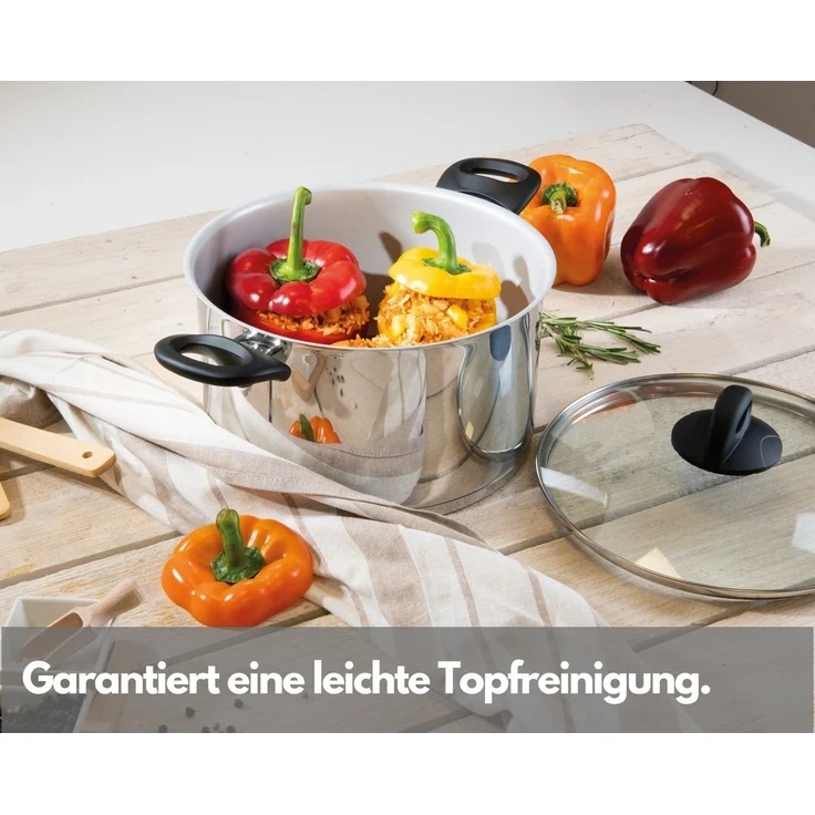 Genius Kochtopf Cerafit Steel Topf 20 cm, Aluminium (1 Topf 1 Deckel) – Bild 3