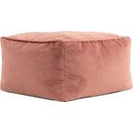 Icon Amara Hocker, Rosa, Flauschiger Samt Stoff, Samt Sitzsack, Sitzpuff Hocker mit Füllung, Fußhocker für das Wohnzimmer, Deko Wohnzimmer