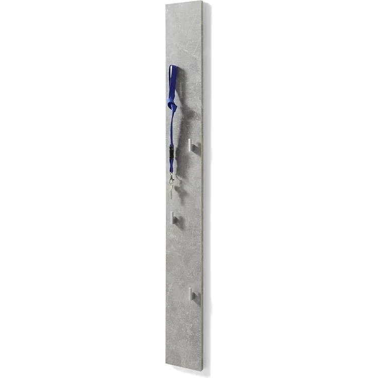Stella Trading COLOR LIGHT Garderobenpaneel, Holzwerkstoff, B/H/T ca. 14 x 115 x 2 cm, Beton Dekor