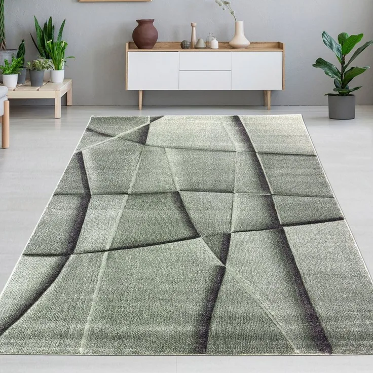 Carpetia Designteppich Modernes Musterdesign, rechteckig, Höhe: 10 mm, pflegeleicht, strapazierfähig, handgearbeiteter Konturenschnitt