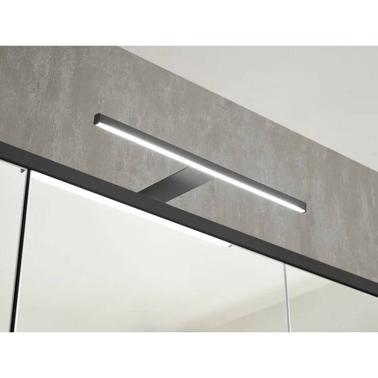 Badezimmerspiegelschrank >Liguria< in Anthrazit / Evoke Eiche - 80x72x21 (BxHxT) – Bild 9