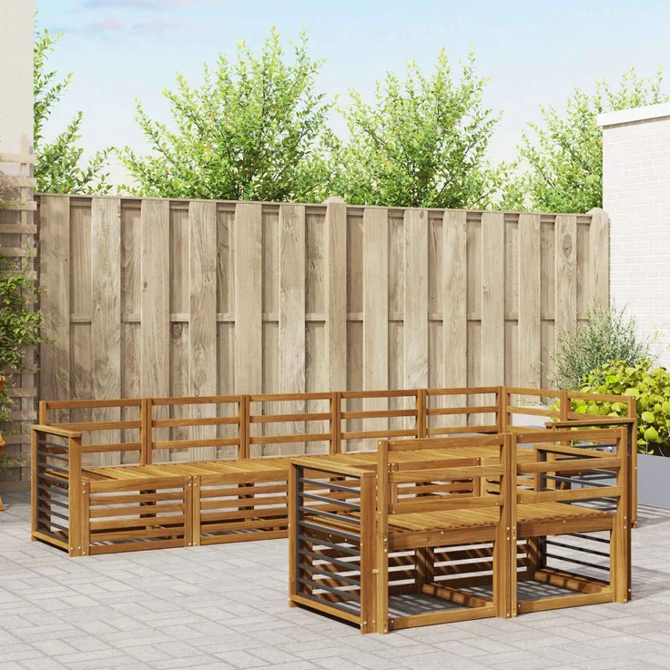 vidaXL Outdoor-Sofagarnitur 8 stk. 8-Sitzer Natur Massivholz Akazie 3375019 – Bild 1