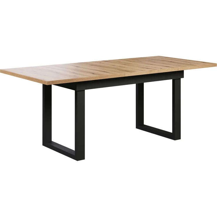 trendteam smart living - Universal - Esstisch - Schwarz/Evoke Eiche - ausziehbarer Esszimmertisch mit Metallfüßen - (BxHxT) 160-200 x 76 x 80 cm - Tisch geeignet für Küche, ESS- oder Wohnzimmer – Bild 5